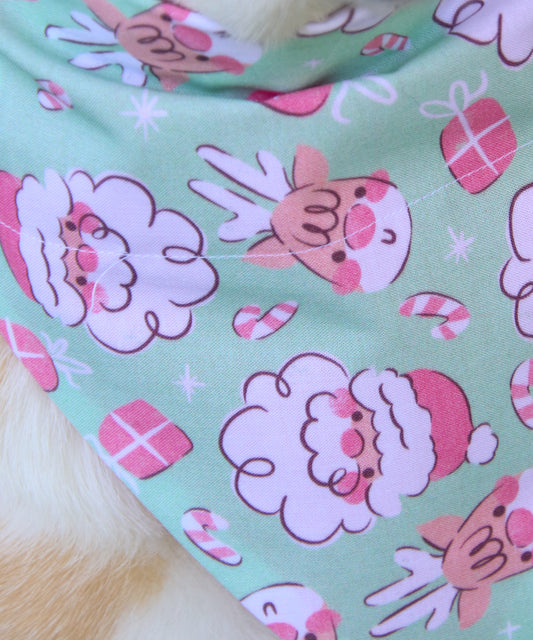 Pastel Santa & Rudolph Bandana