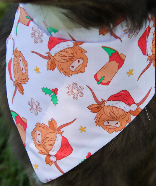 Christmas Highland Cow Bandana