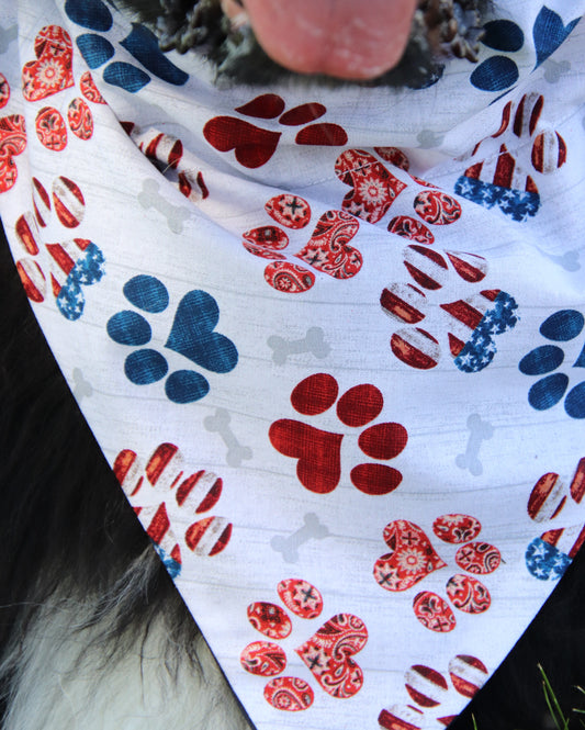 Patriotic Pawprint Bandana