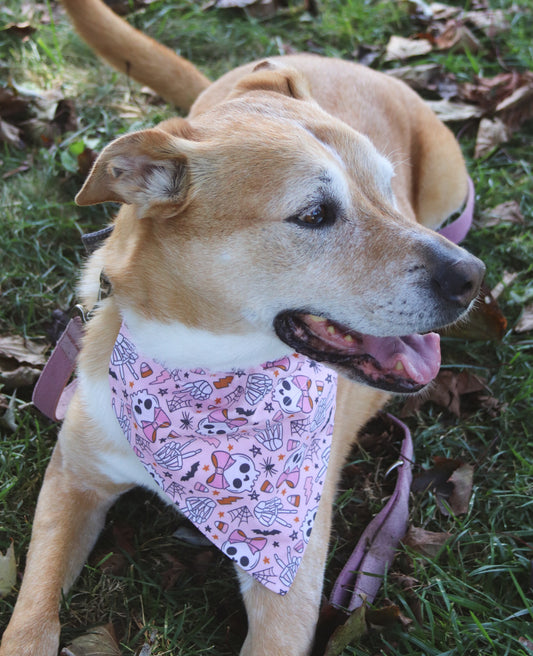 Pink Skull Peace Sign Bandana