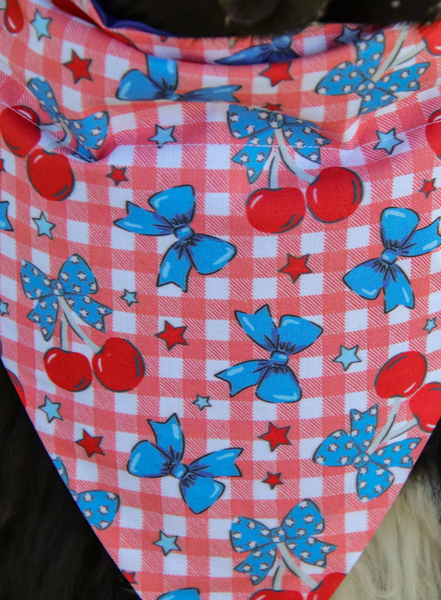 Cherry Plaid Bandana