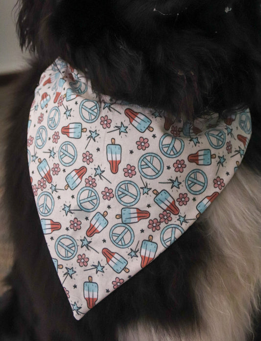4th Of July Peace Sign Bandana