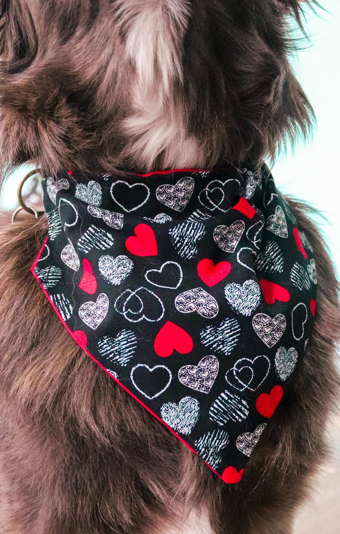Red/White/Black Heart Bandana