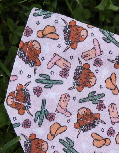 Pink Highland Cow Bandana