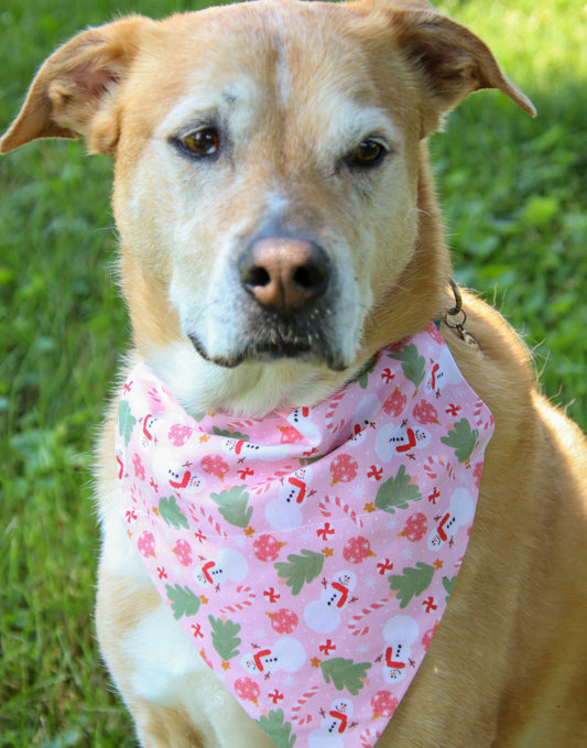 Pink Snowman Bandana