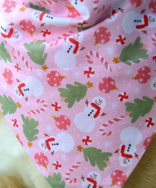 Pink Snowman Bandana