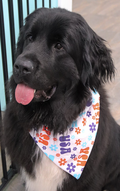 4th Of July Floral Bandana