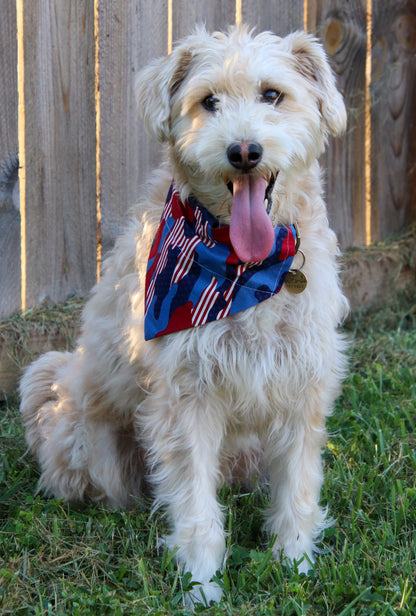 Red, White & Blue Camo Bandana